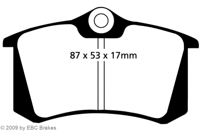 EBC-Bremsbeläge, Blackstuff, Achssatz, HA, VW Golf 4 GTI R32, Ø 256 mm