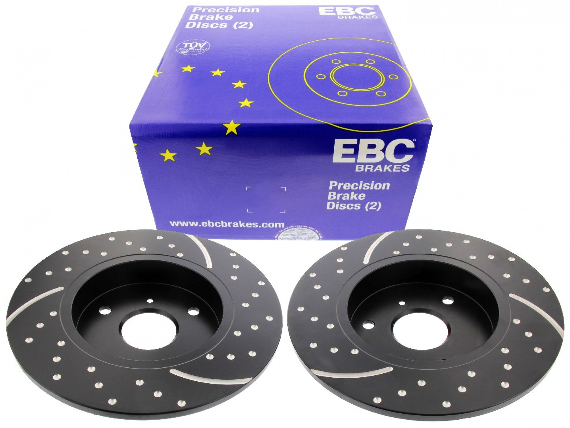 EBC-Bremsscheiben, Turbo Groove Disc Black (2-teilig), VA, Smart
