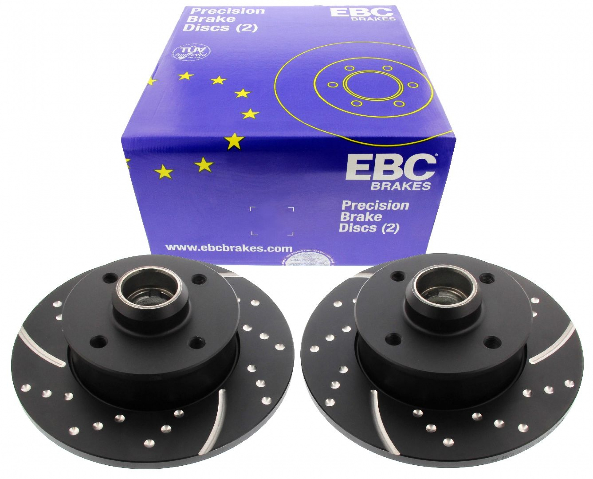 EBC-Bremsscheiben, Turbo Groove Disc Black (2-teilig), HA, VW Golf 2/3, Corrado, G60-Bremse 226 mm