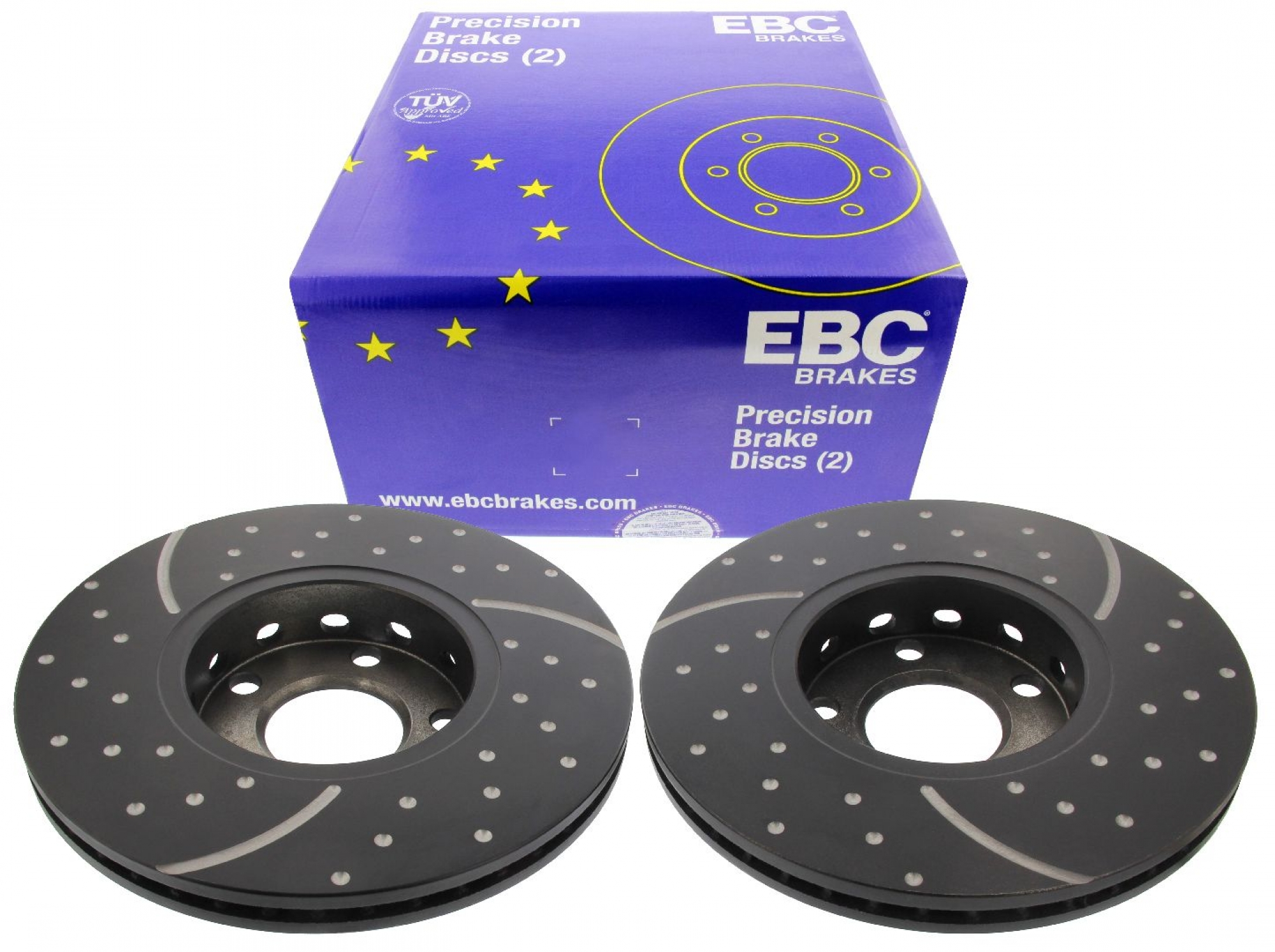 EBC-Bremsscheiben, Turbo Groove Disc Black (2-teilig), VA, Audi, Skoda, VW