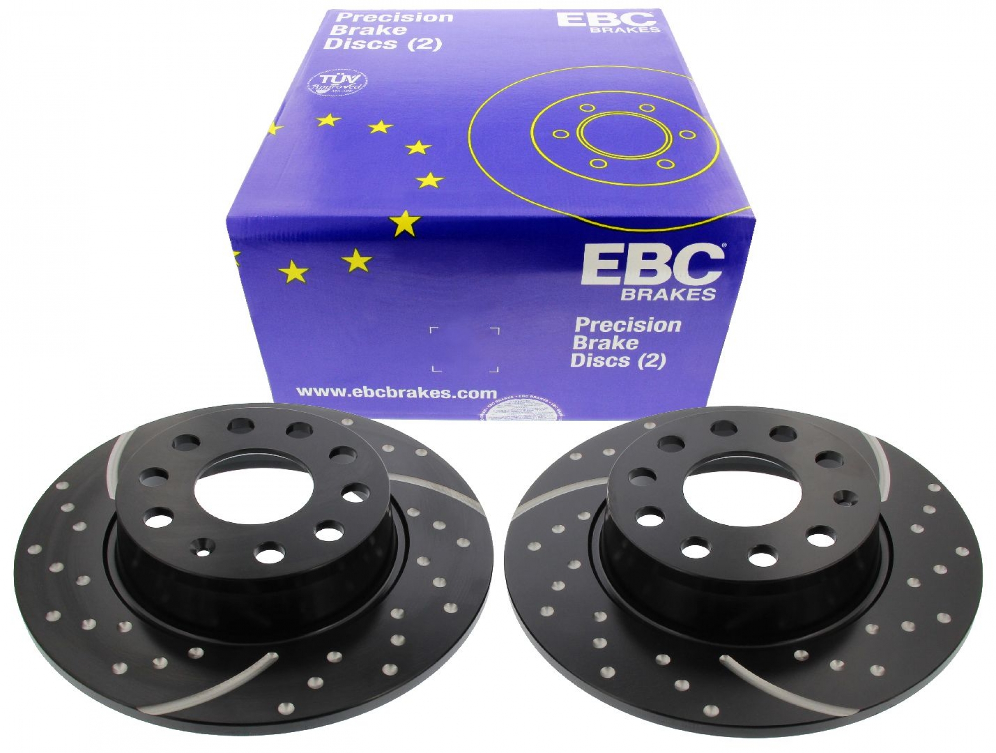 EBC-Bremsscheiben, Turbo Groove Disc Black (2-teilig), HA, Audi, Seat, Skoda, VW