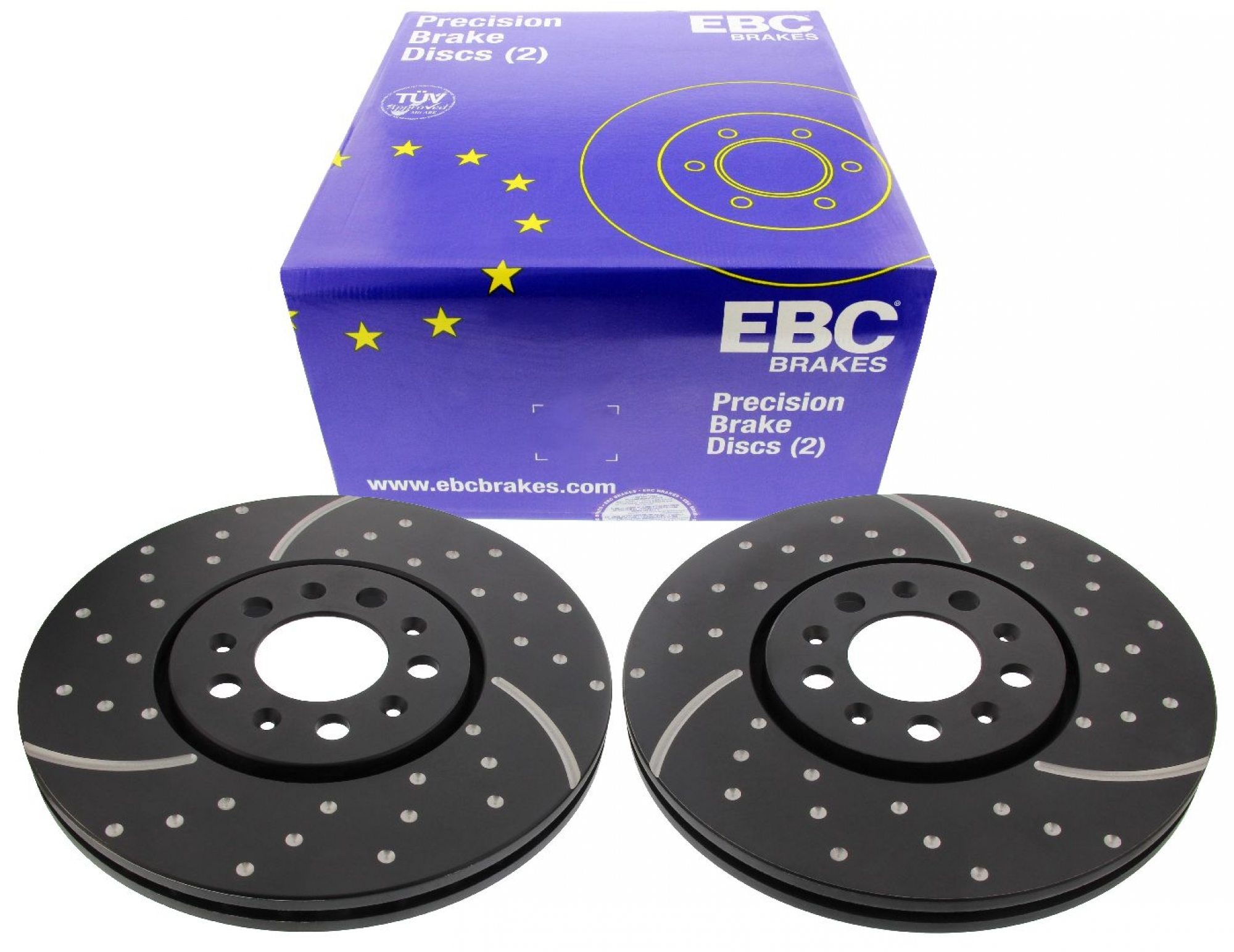 EBC-Bremsscheiben, Turbo Groove Disc Black (2-teilig), VA, VW Golf, Passat