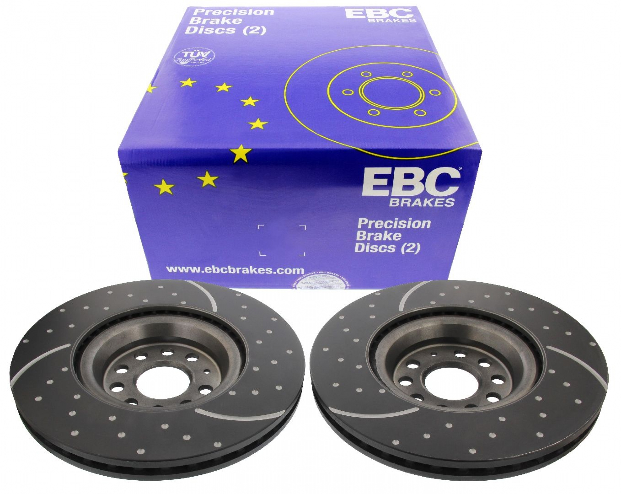 EBC-Bremsscheiben, Turbo Groove Disc Black (2-teilig), VA, Audi, Seat, Skoda, VW