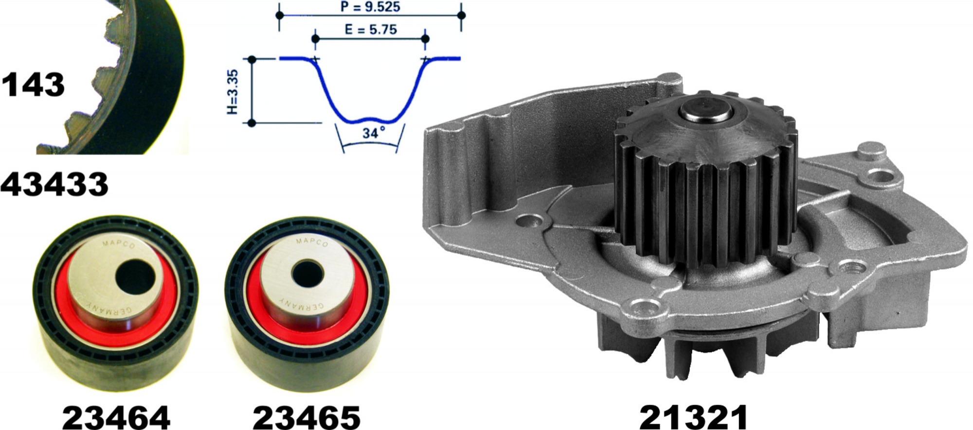 Wasserpumpe + Zahnriemensatz, CITROËN, PEUGEOT