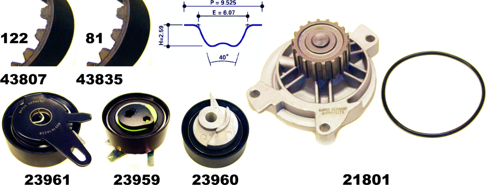 Wasserpumpe + Zahnriemensatz, Satz, VW
