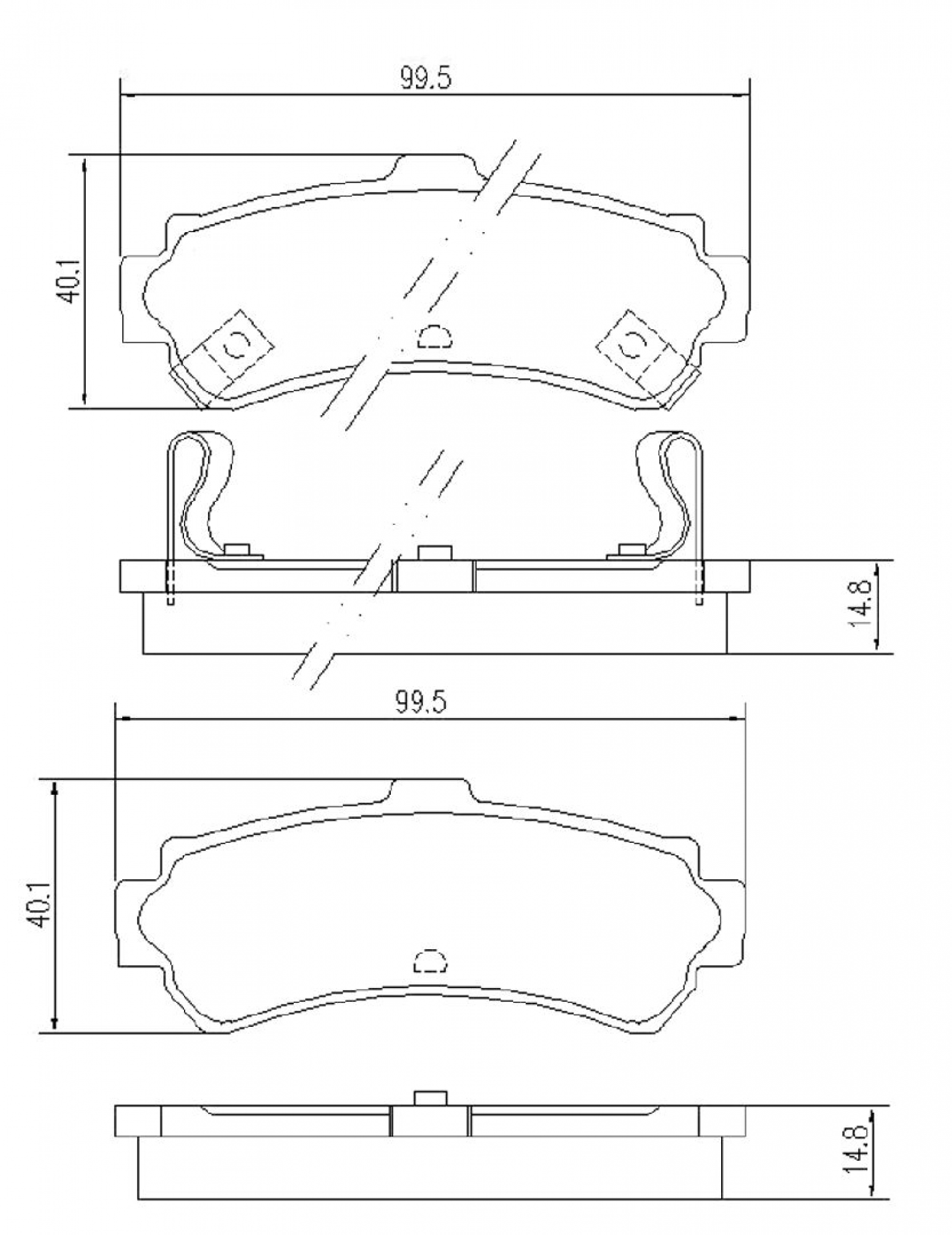 Bremsbelagsatz, Scheibenbremse, Hinterachse, NISSAN