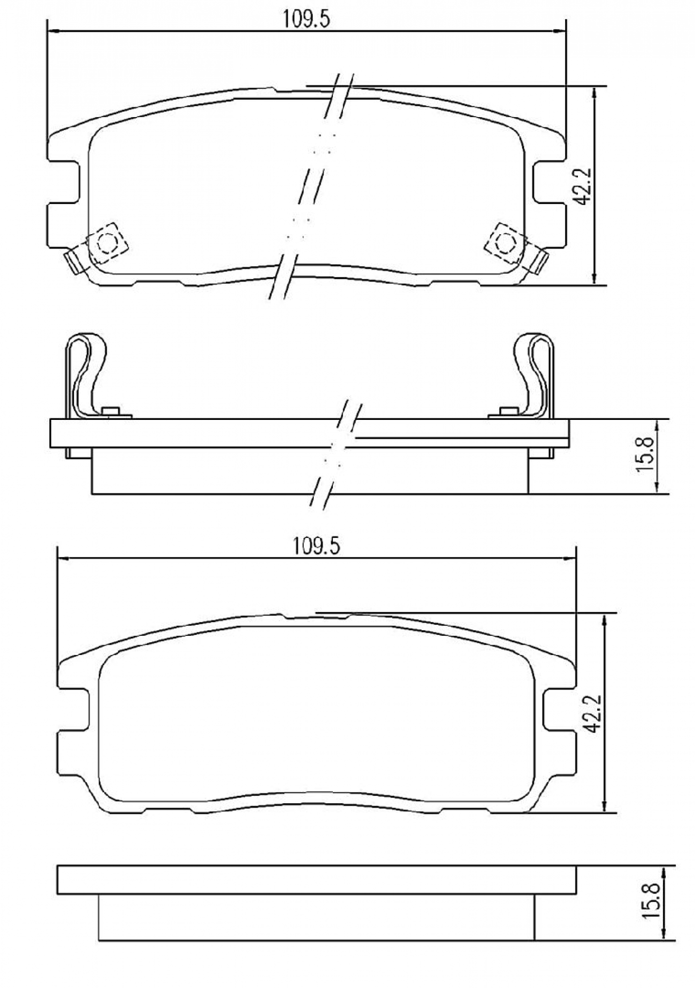 Bremsbelagsatz, Scheibenbremse, Hinterachse, OPEL, VAUXHALL