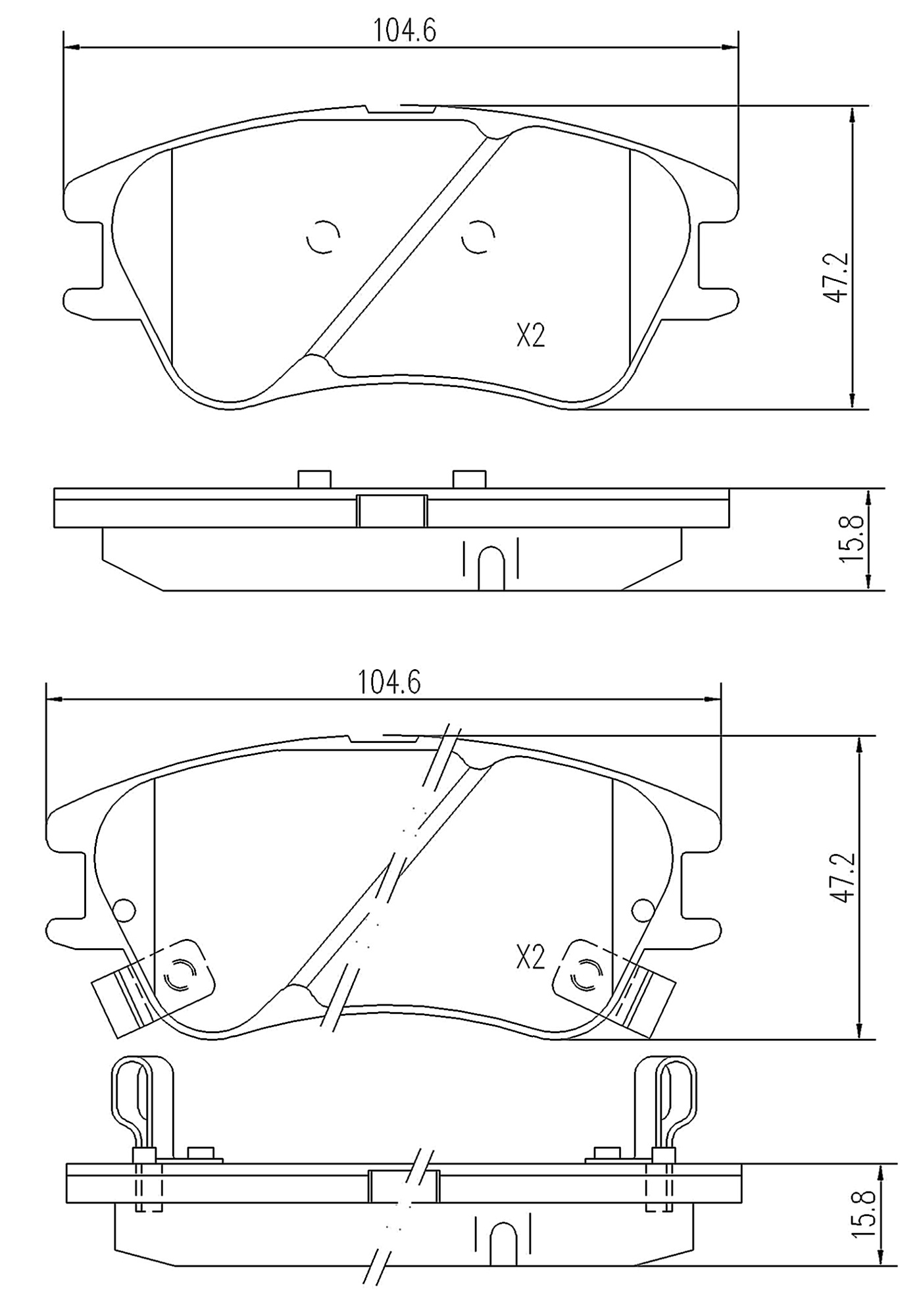 Bremsbelagsatz, Scheibenbremse, Vorderachse, HYUNDAI