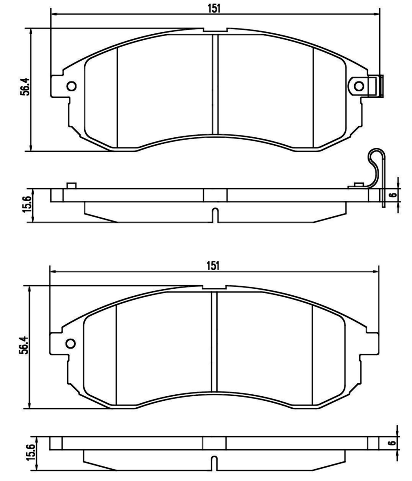 Bremsbelagsatz, Scheibenbremse, Vorderachse, MITSUBISHI