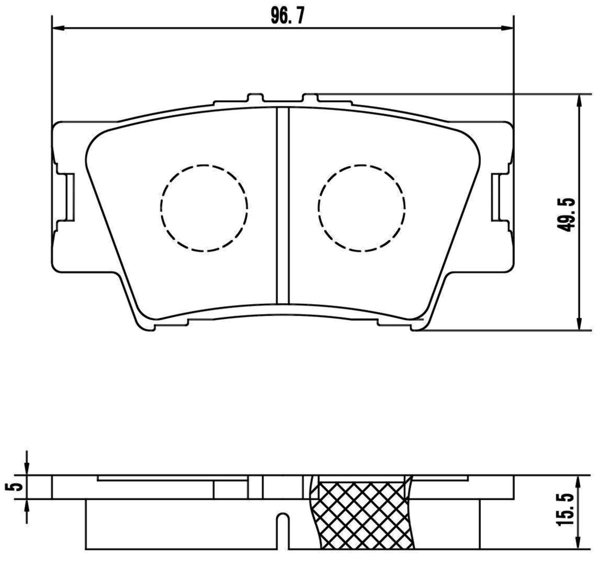 Bremsbelagsatz, Scheibenbremse, Hinterachse, LEXUS, TOYOTA