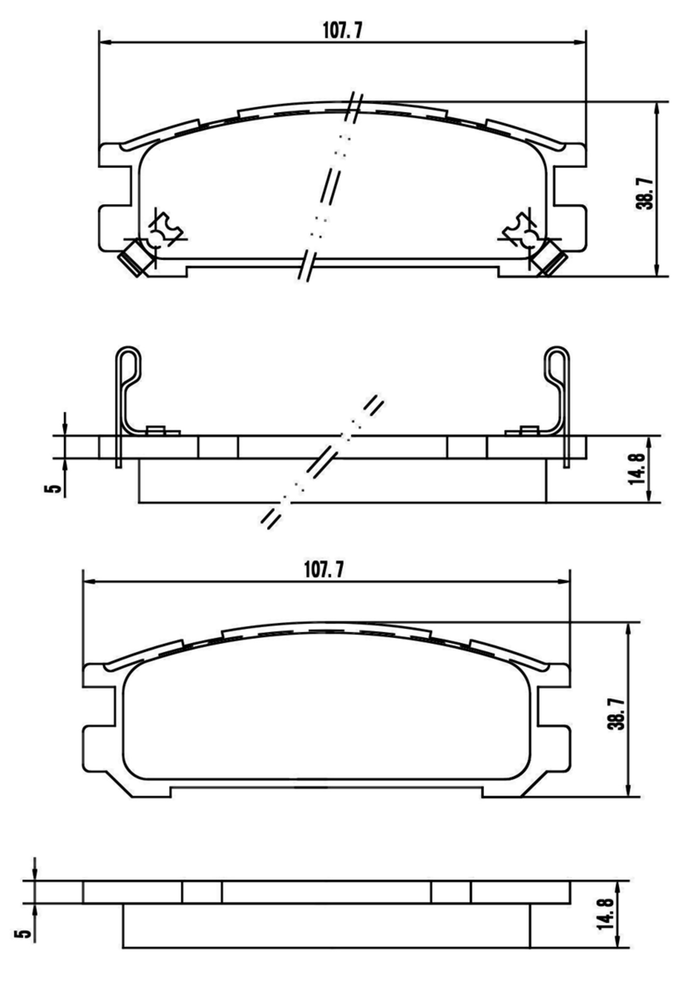 Bremsbelagsatz, Scheibenbremse, Hinterachse, SUBARU