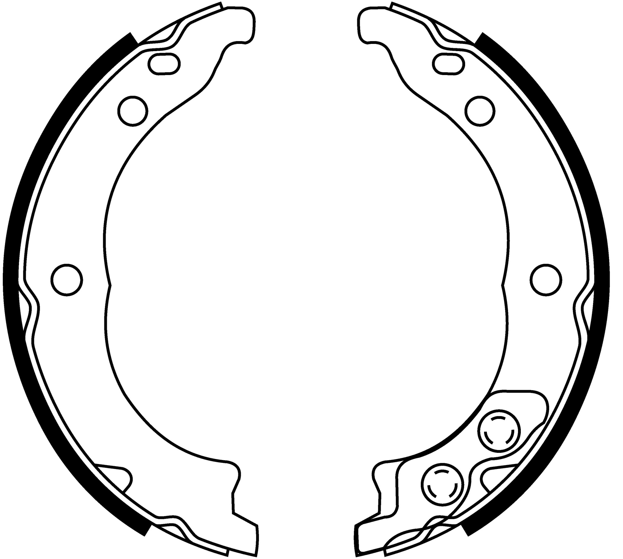 Bremsbackensatz, Feststellbremse, Hinterachse, CITROËN, FIAT, PEUGEOT