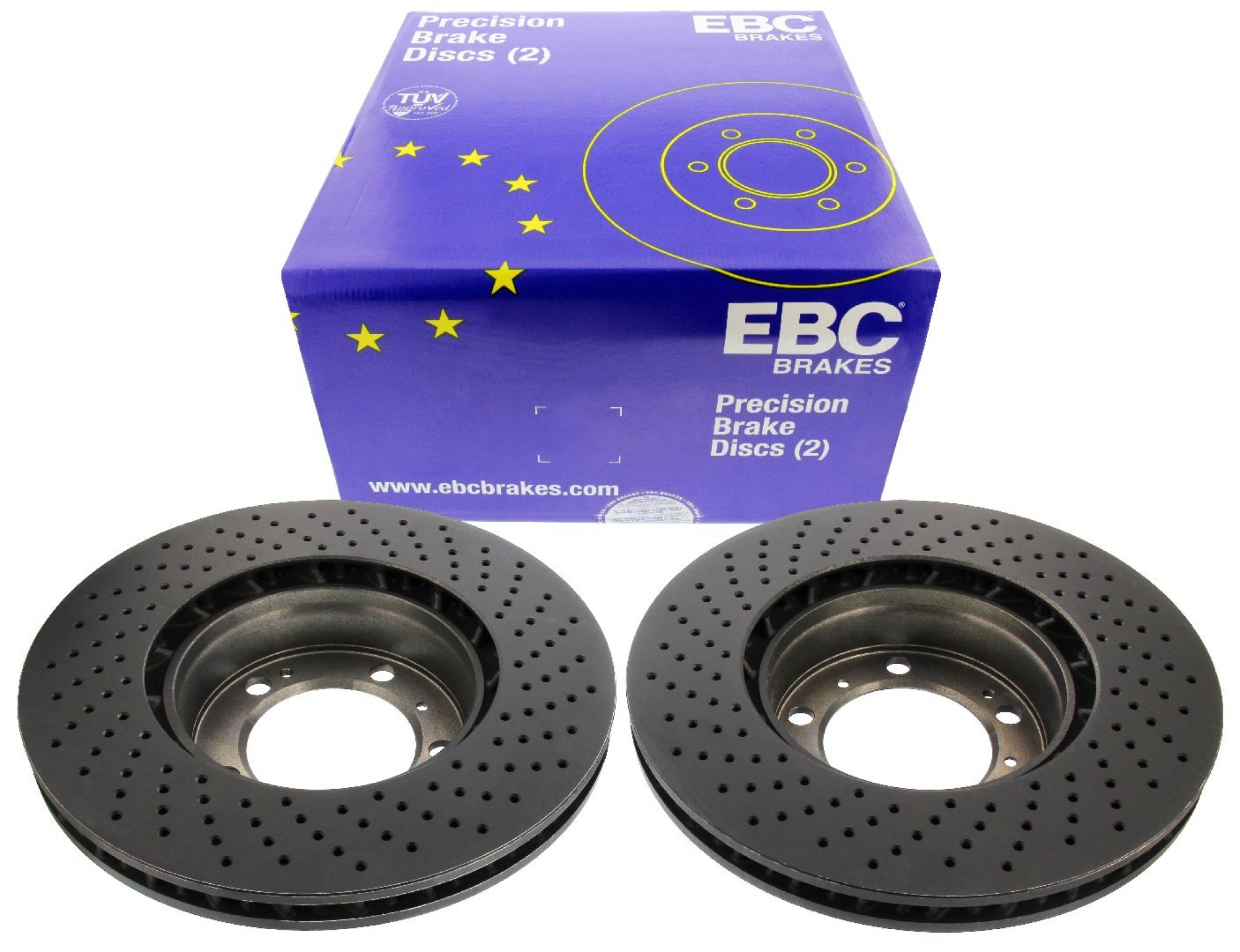 EBC-Bremsscheiben, Premium Sportbremsscheiben (gelocht), 2-teilig, VA, Porsche