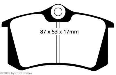 EBC-Bremsbeläge, Blackstuff, Achssatz, HA, VW Golf 4 GTI R32, Ø 256 mm