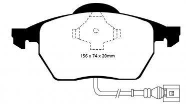 EBC-Bremsbeläge, Greenstuff, Achssatz, VA, Audi, Seat, Skoda, VW