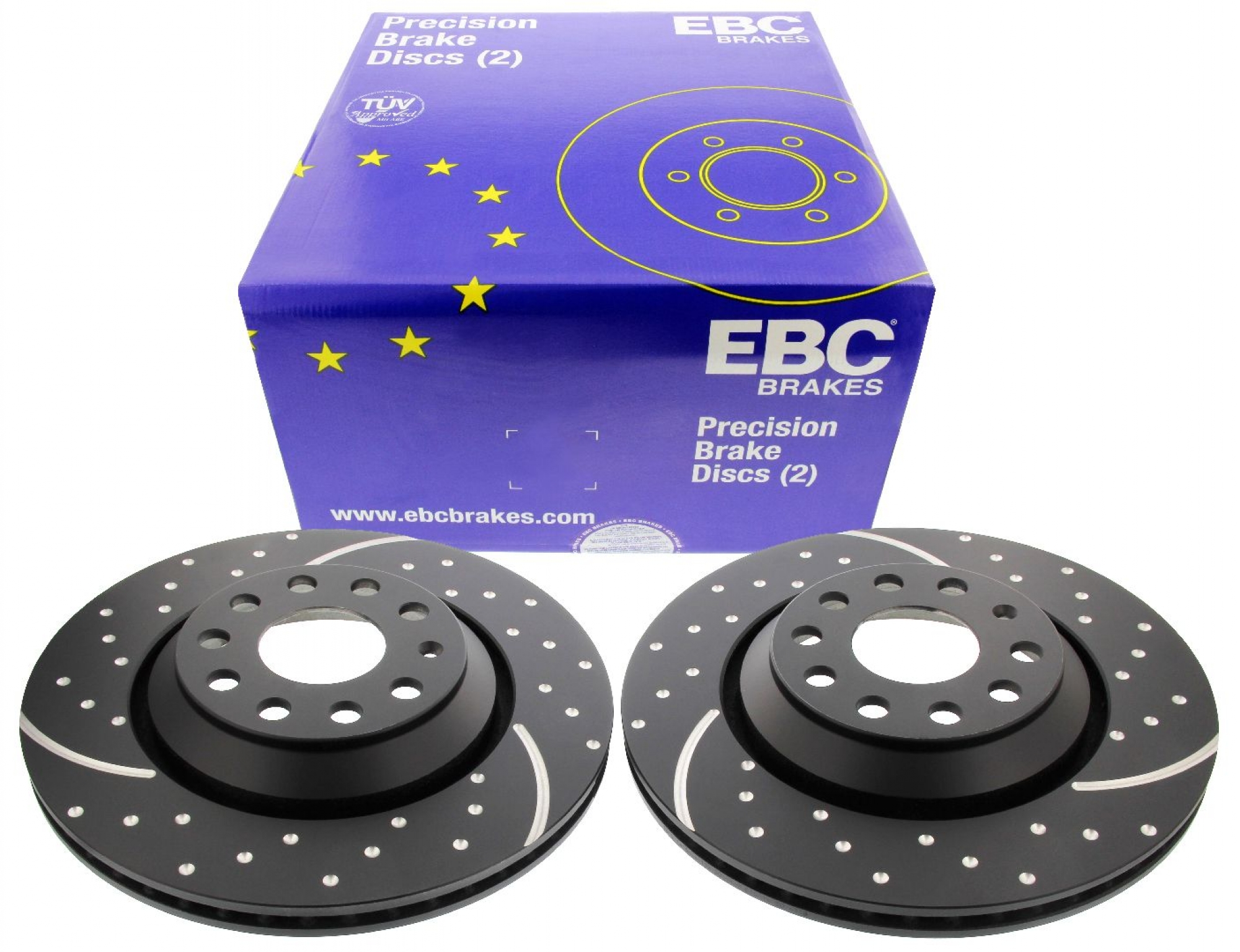 EBC-Bremsscheiben, Turbo Groove Disc Black (2-teilig), HA, Audi, Seat, Skoda, VW