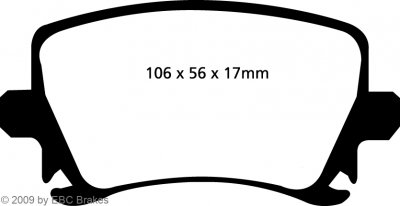 EBC-Bremsbeläge, Yellowstuff, Achssatz, HA, Audi, Seat, Skoda, VW