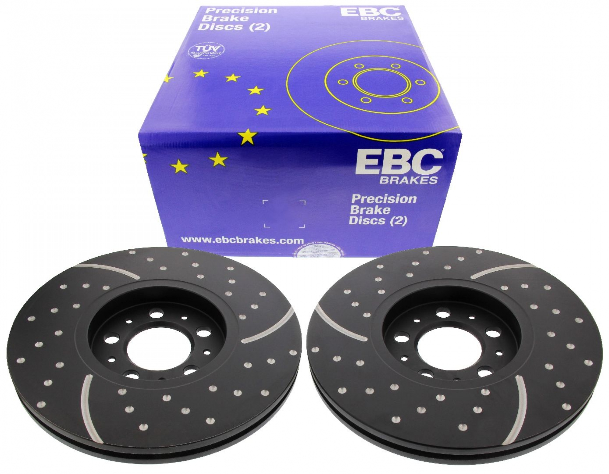 EBC-Bremsscheiben, Turbo Groove Disc Black (2-teilig), VA, VW Golf, Passat