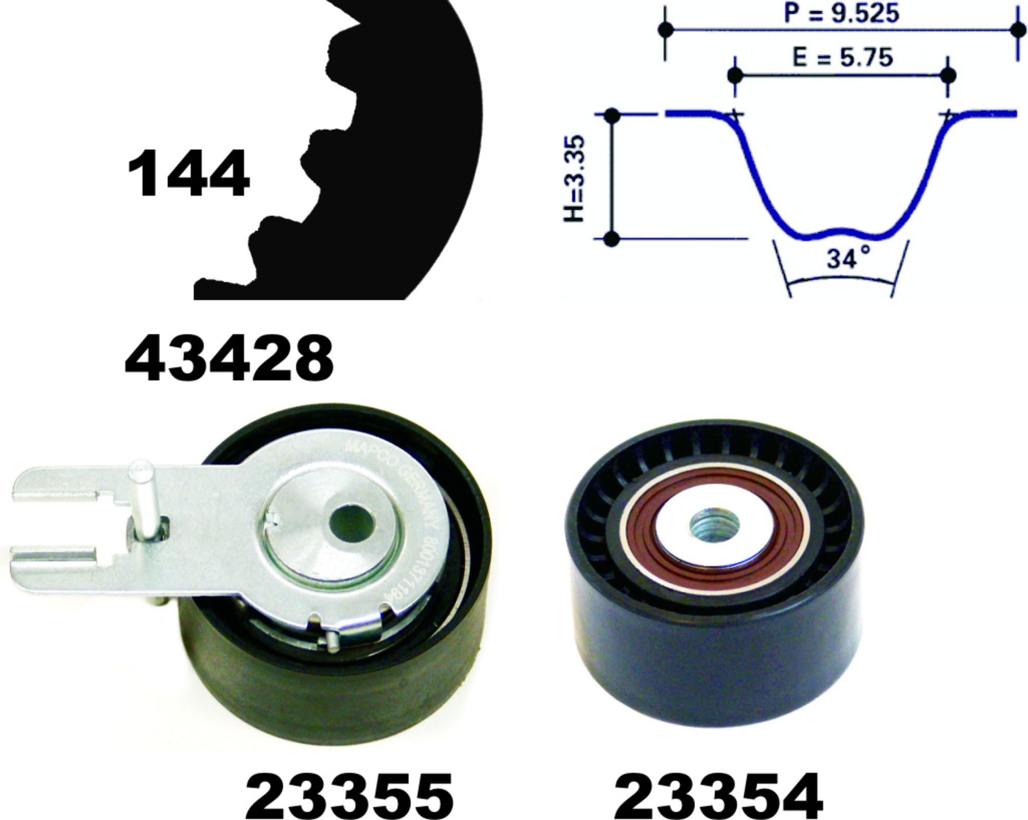 Zahnriemensatz, Satz, CITROËN, FORD, MAZDA, PEUGEOT, TOYOTA