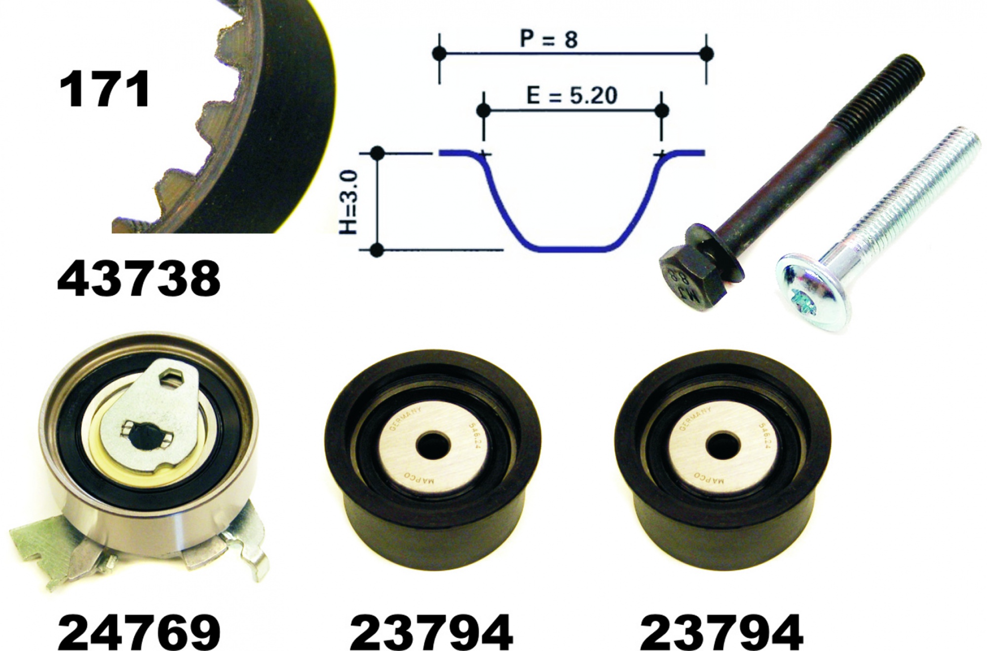 Zahnriemensatz, Satz, BUICK, CHEVROLET, DAEWOO, GM KOREA, OPEL, VAUXHALL