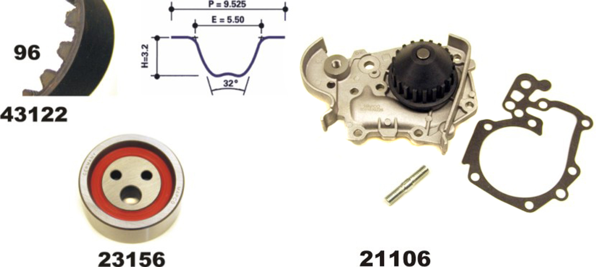 Wasserpumpe + Zahnriemensatz, Satz, RENAULT