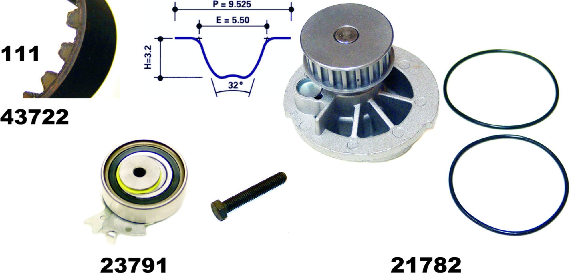 Wasserpumpe + Zahnriemensatz, Satz, OPEL, VAUXHALL
