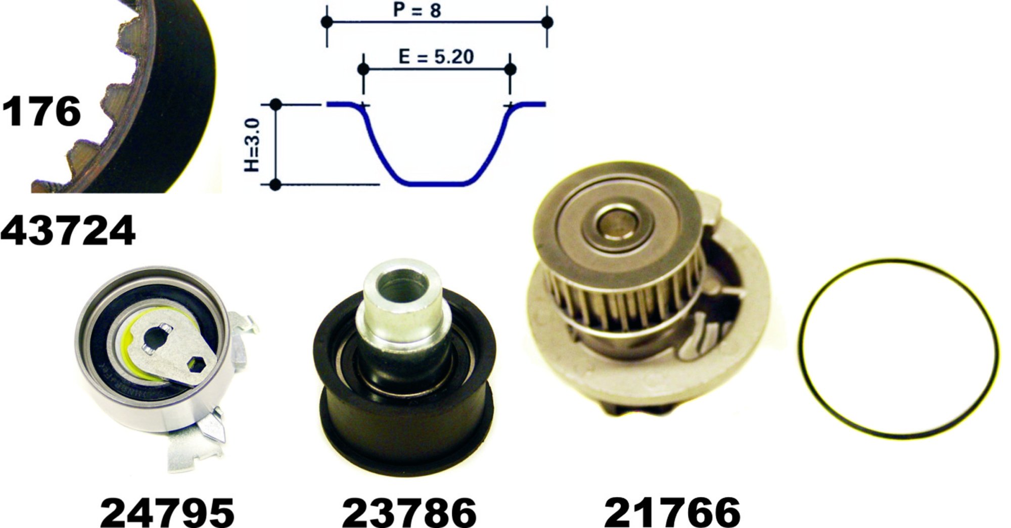 Wasserpumpe + Zahnriemensatz, Satz, OPEL, VAUXHALL