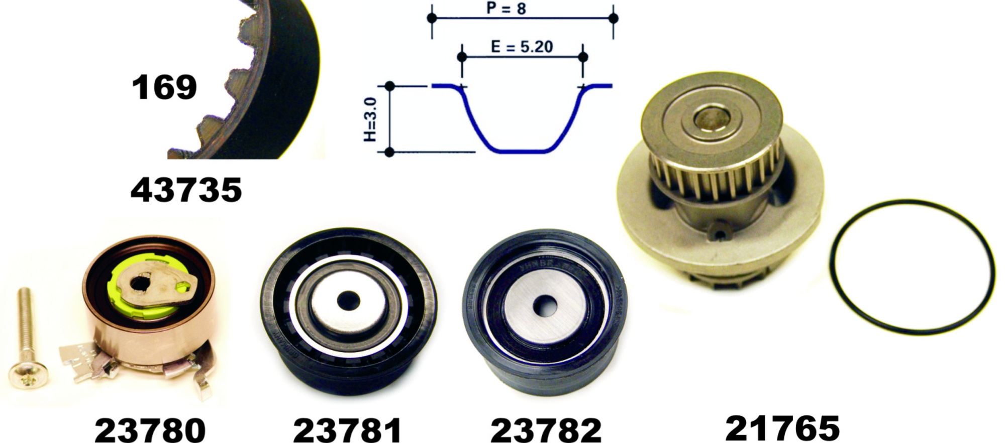 Wasserpumpe + Zahnriemensatz, Satz, CHEVROLET, OPEL, VAUXHALL